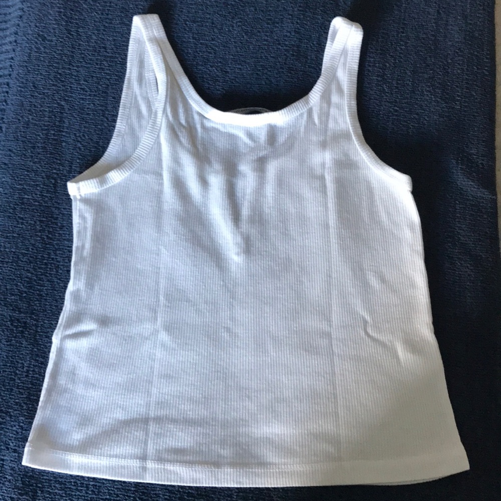 Brandy Melville white ribbed crop top - Picture 2 of 3